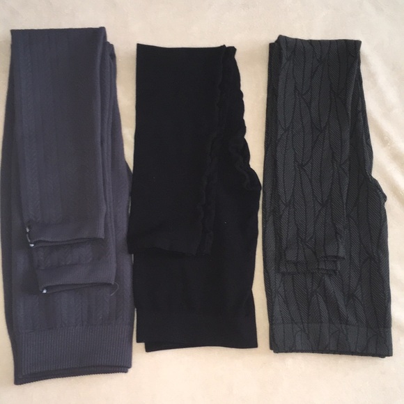 BUNDLE 3 PAIR FOOTLESS TIGHTS - Picture 1 of 5